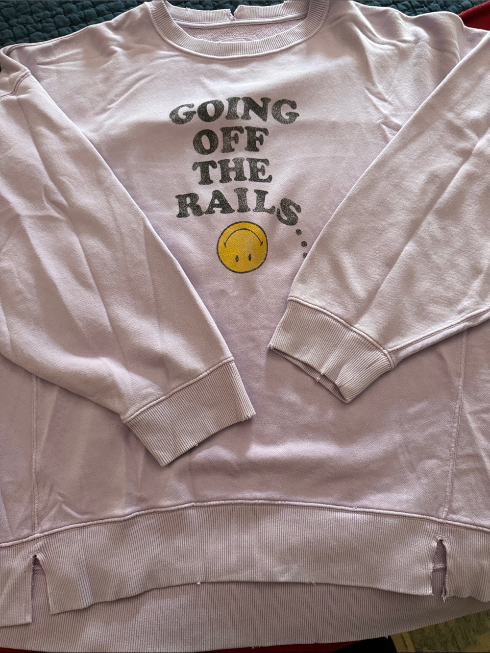 aerie Light Pink 'Going Off The Rails' Graphic Crewneck Sweatshirt